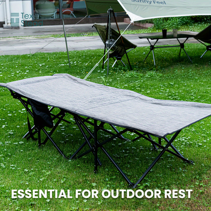 Cama Plegable Portátil para Acampar y Siestas en la Oficina - Cómoda, Estructura Metálica Duradera, No Necesita Electricidad, Ideal para la Playa y Uso al Aire Libre