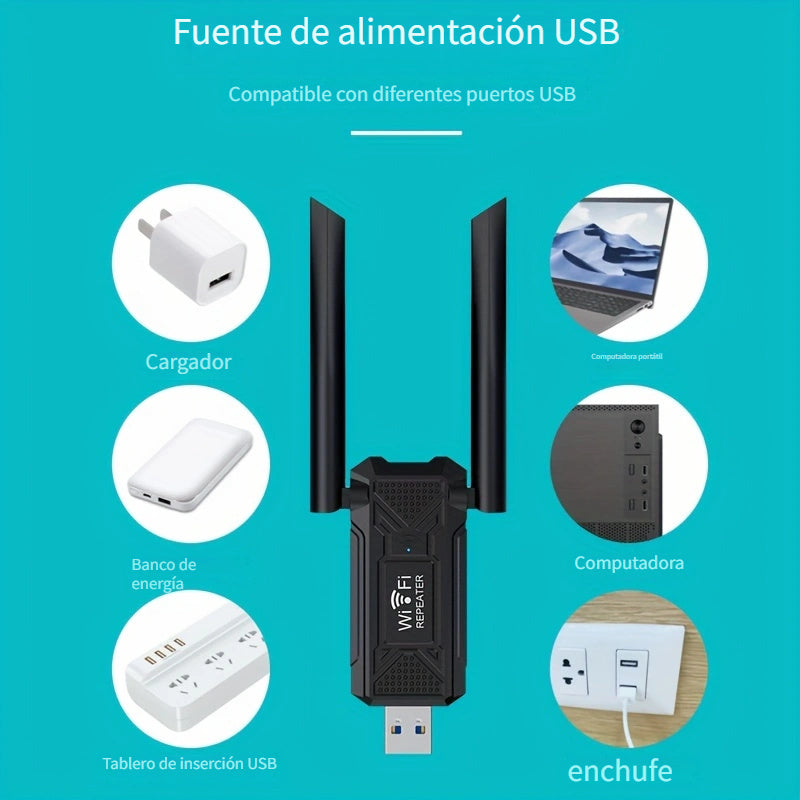 1pc VSZAPower Repetidor inalámbrico USB Router, amplificador de señal de Internet de alta velocidad de 300M, amplificador de red Wi-Fi portátil, material de PVC, alimentado por USB, no requiere batería, amplificador de red doméstico estable