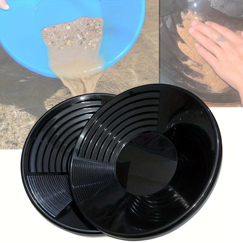 Juego de Herramientas para Lavado Dorado Manual de 2 piezas, Sartén Dorada de Plástico Duradero, Herramientas para Lavado Dorado al Aire Libre, Herramientas Minales Portátiles Multipropósito para Minería, Exploración y Jardín