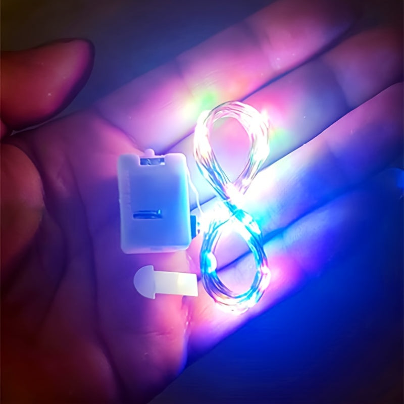 5pcs/10pcs Luces LED de Hadas, Alimentadas por Batería, 20 LED Luciérnagas Luz de Estrellas y Luna Adecuadas para Boda DIY, Fiesta, Dormitorio, Jardín, Luz de Ambiente Navideña, Decoración de Pastel, Ramo, Halloween, Navidad, Acción de Gracias, Regalo de