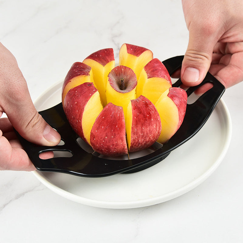 Rebanador y Pelador de Manzanas de Acero Inoxidable - Duradero, Cortador de Frutas Manual con Cuchillas Uniformes, Mango Ergonómico, Utensilio de Cocina para Manzanas Cortadas Perfectamente, Cortador de Frutas