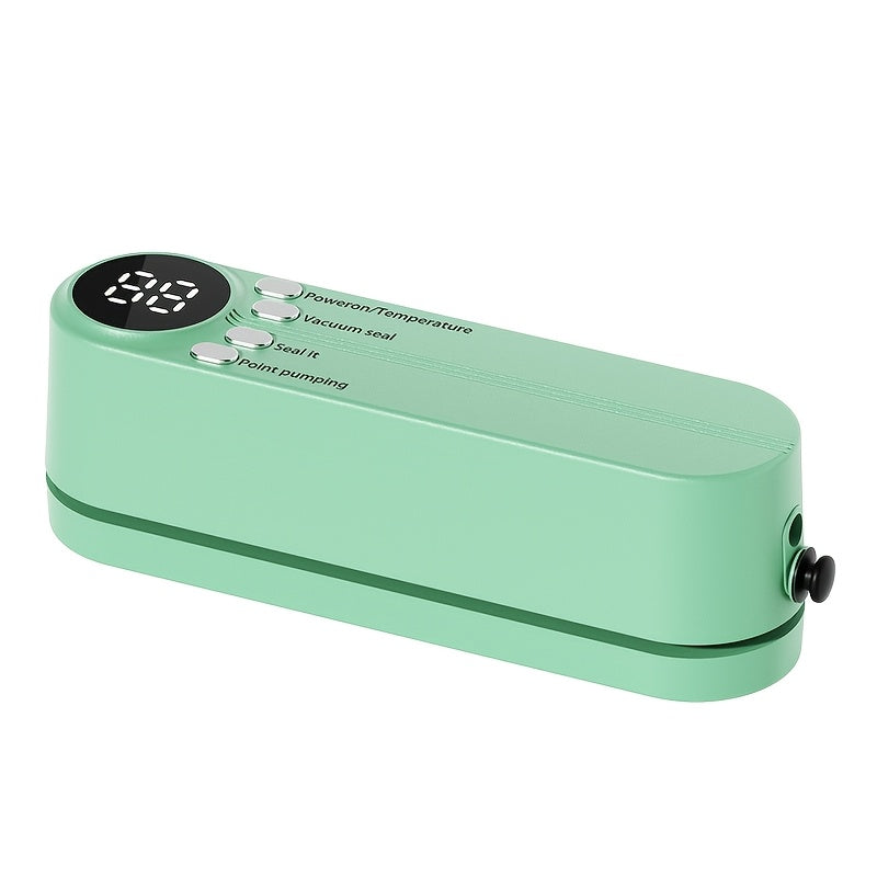 Sellador de vacío automático compacto con 10 bolsas - Recargable por USB, batería de litio, función de succión y inflado externo, ideal para cocina y pícnic al aire libre, conserva alimentos durante horas, sellador de vacío para cocina | Diseño compacto