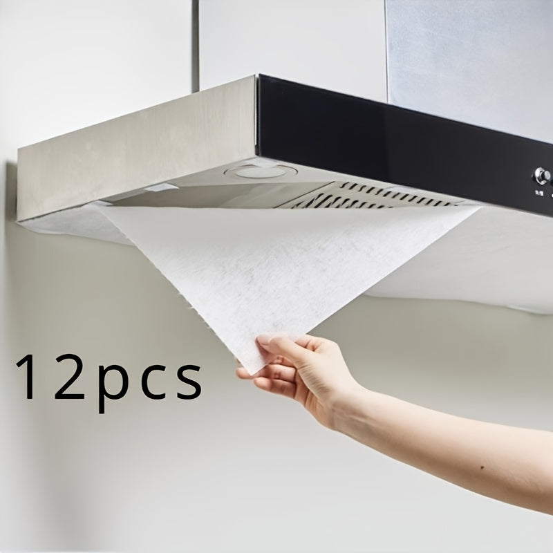 12pcs Filtros Desechables para Campana Extractora - Papel de Filtro Absorbente de Aceite para Ventilación de Cocina, Diseño de Succión Lateral Fácil de Limpiar, Accesorio Esencial de Cocina