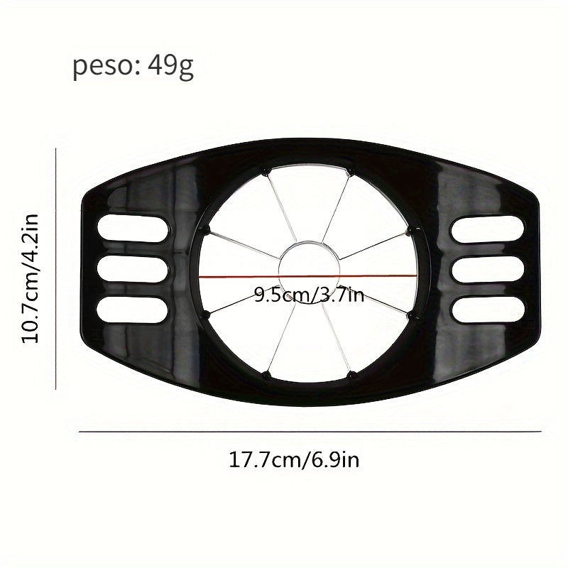 Rebanador y Pelador de Manzanas de Acero Inoxidable - Duradero, Cortador de Frutas Manual con Cuchillas Uniformes, Mango Ergonómico, Utensilio de Cocina para Manzanas Cortadas Perfectamente, Cortador de Frutas