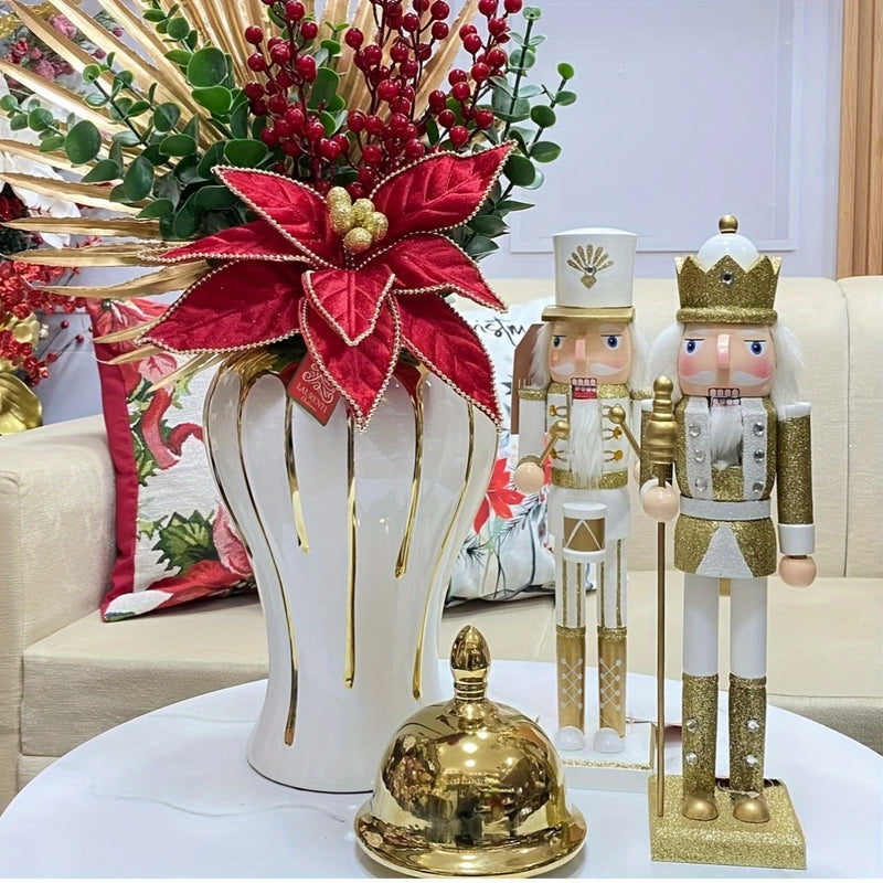 Juego de jarrones cilíndricos de cerámica, acabado blanco y dorado contemporáneo, patrón geométrico, diseño de lujo del Medio Oriente, uso no eléctrico, para decoración del hogar, salón, centros de mesa de bodas