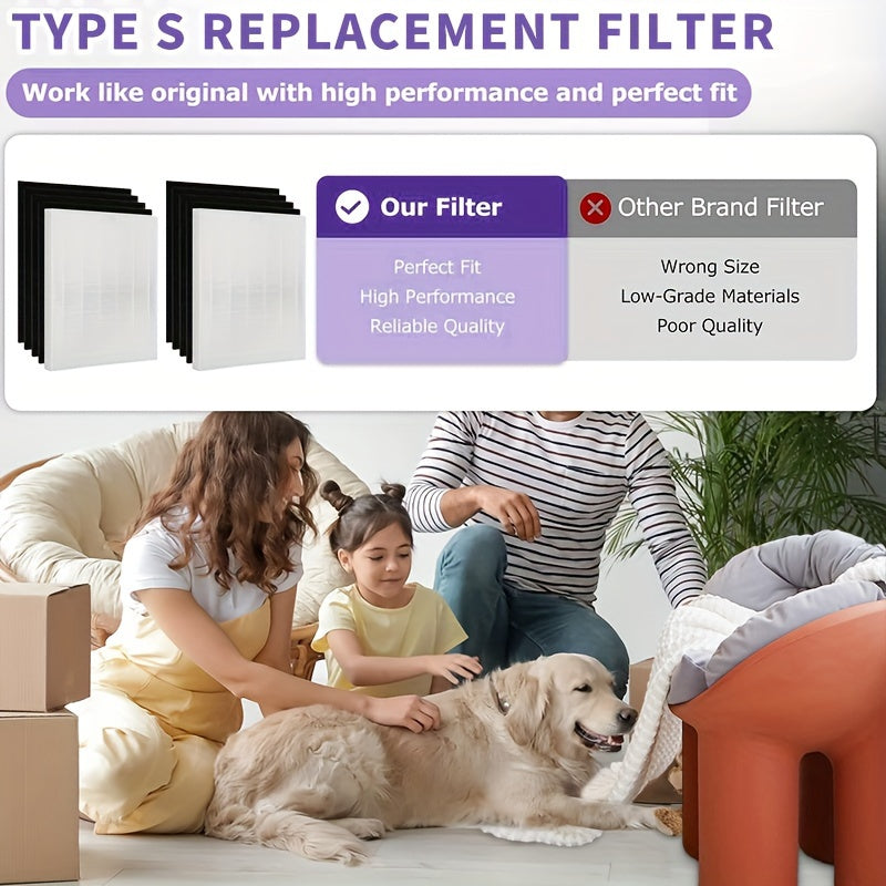 Filtros de Repuesto para Purificador de Aire TOPWELL C545 - 2 Verdaderos HEPA & 8 Pre-filtros de Carbón Activado, Compatibles con los Modelos Winix C545 B151 P150 9300, Números de Pieza 1712-0096-00 & 2522-0058-00
