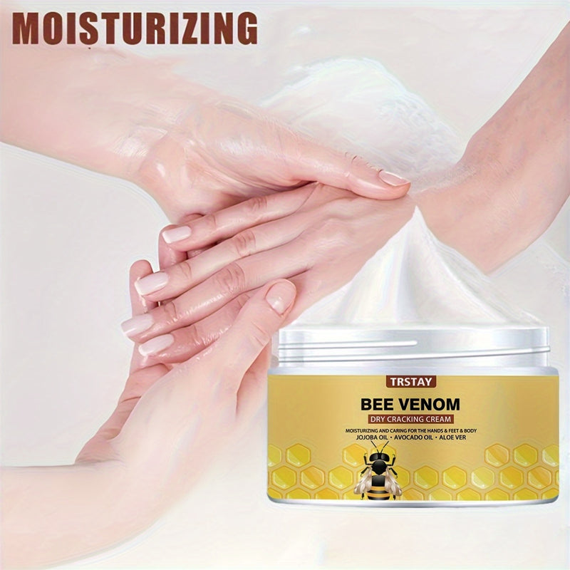 Crema hidratante con veneno de abeja Trstay - Humectante natural para piel seca y agrietada, todo tipo de piel, sin alcohol, sin fragancia, con ácido hialurónico, crema para el cuidado de la piel|Diseño de panal|Textura suave, cuidado hidratante