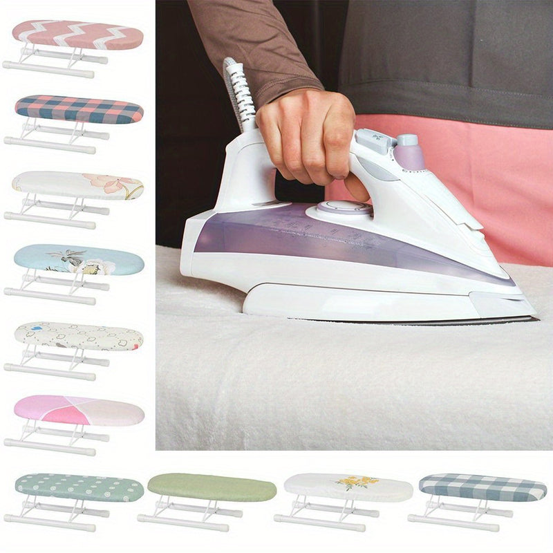 1 pieza de tabla de planchar ligera - Portátil, plegable, resistente al calor, cubierta de escritorio que ahorra espacio para planchar ropa, estilos de cuadros y flores, ideal para uso en casa y viajes, accesorio de planchado para viajes | Tabla de planc