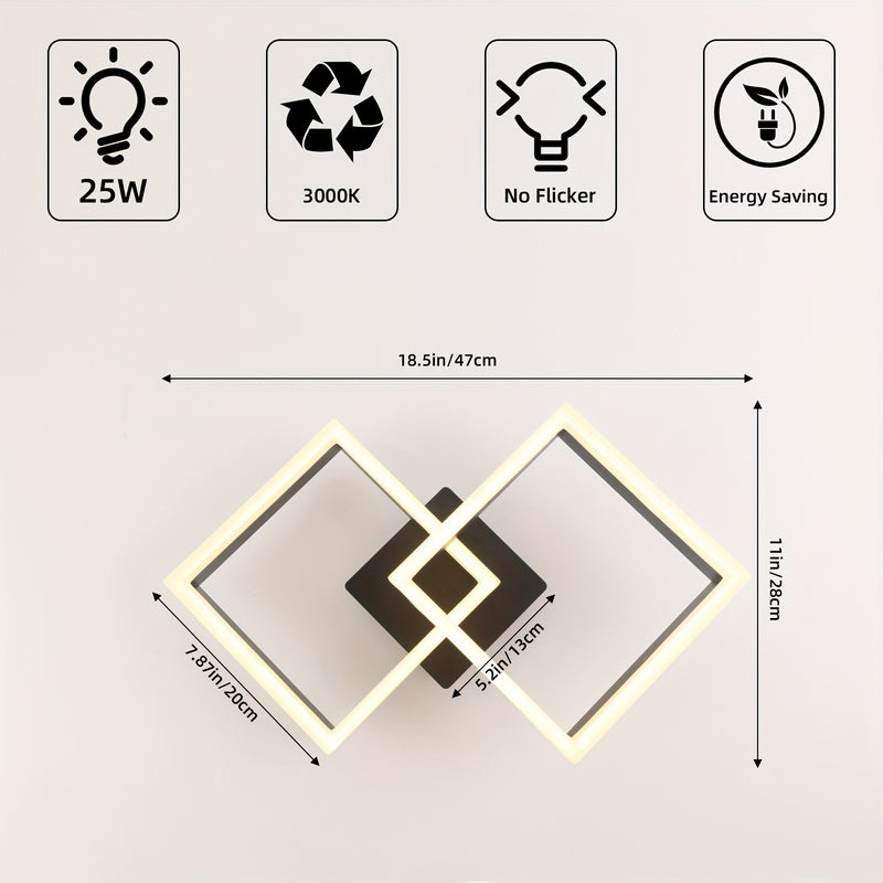1 Pieza, Lámpara De Techo Cuadrada LED Para Cocina, Sala De Estar De Diseño Moderno, Lámpara De Pasillo, Luz Blanca Cálida De Dormitorio, De Techo Cuadrada Para Sala De Estar Y Dormitorio