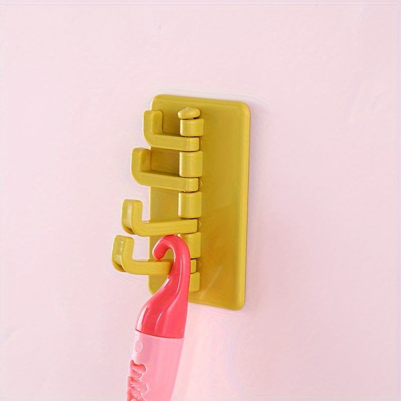 1 gancho organizador autoadhesivo de plástico con acabado pulido, fácil de instalar, para accesorios de cocina y baño, ganchos utilitarios