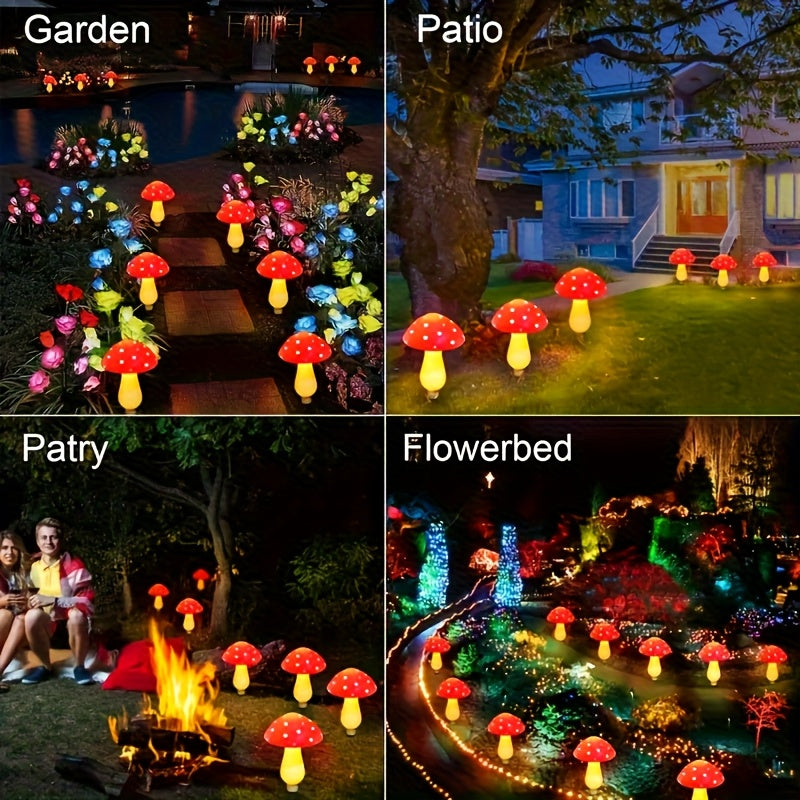 1 Juego de Luminarias de Hongos Solares Lindas, 8 Lámparas de Jardín con Energía Solar, Luminarias de Hadas Solares, Adecuadas para Jardín, Patio, Porche, Decoración de Fiestas de Bodas