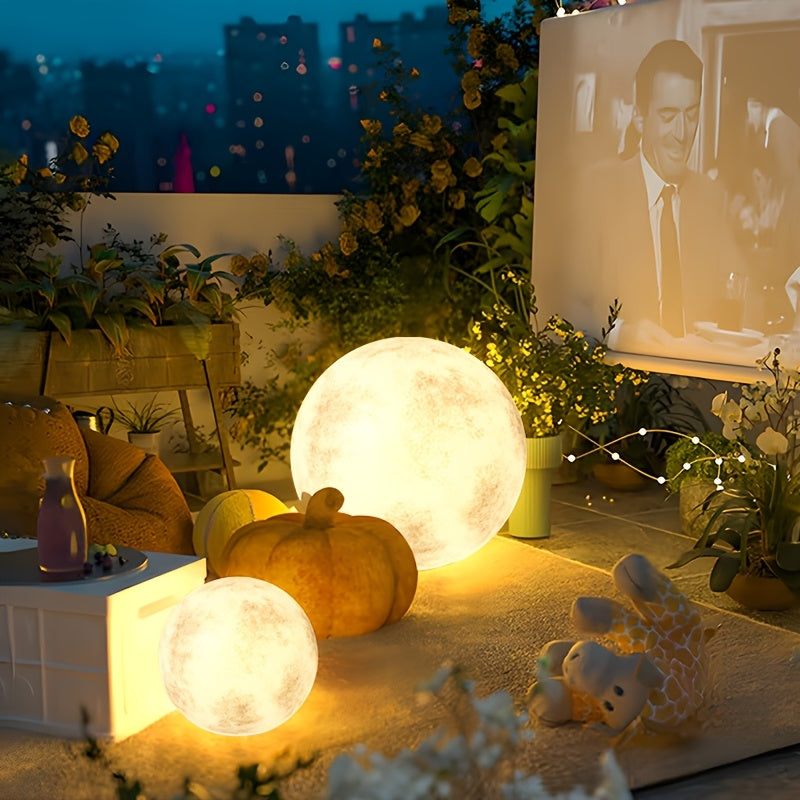 Lámpara Solar Decorativa de Jardín con Forma de Luna para Exteriores, Luz de Césped Iluminada para Jardín Cuadrado