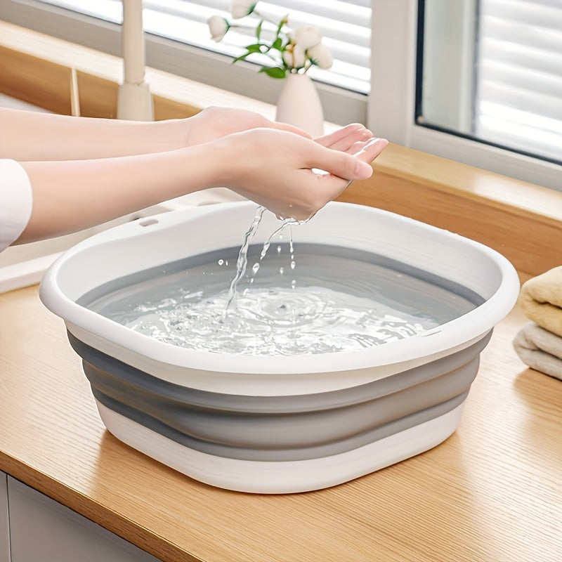 Baño Portátil Plegable para Ropa - Cubo de Lavado Resistente y Colapsable, Diseño Ahorrador de Espacio para Apartamentos, Caravanas, Camping, Baños - Sin Necesidad de Electricidad, Cubeta de Plástico Fácil de Limpiar para Viajes y Hogar, Cesta Moderna de