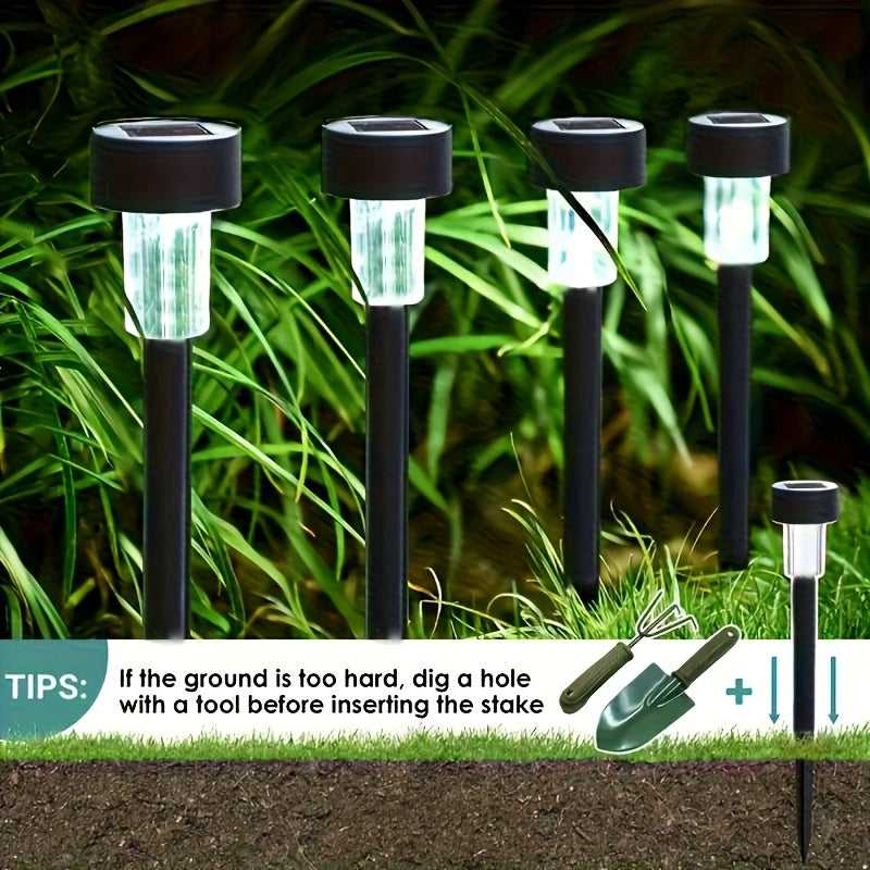 12 Luces Solares Semi-Enterradas para Iluminación Decorativa Exterior - Luces Cálidas/Blancas con Ahorro de Energía, Plástico Duráble con Batería de Niquel, Ideales para Céspedes, Jardínes, Sendero y Pátios, Luces Solares Exterior
