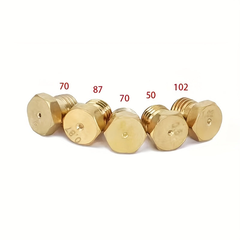 5pcs Accesorios para Estufa 5 Boquillas de Estufa de Apertura Diferente SABAF Accesorios para Estufa de Gas Boquilla de Latón Apertura 0.5-0.65-0.7-0.87-0.95mm Apertura 0.5-0.7-0.7-0.87-1.02mm