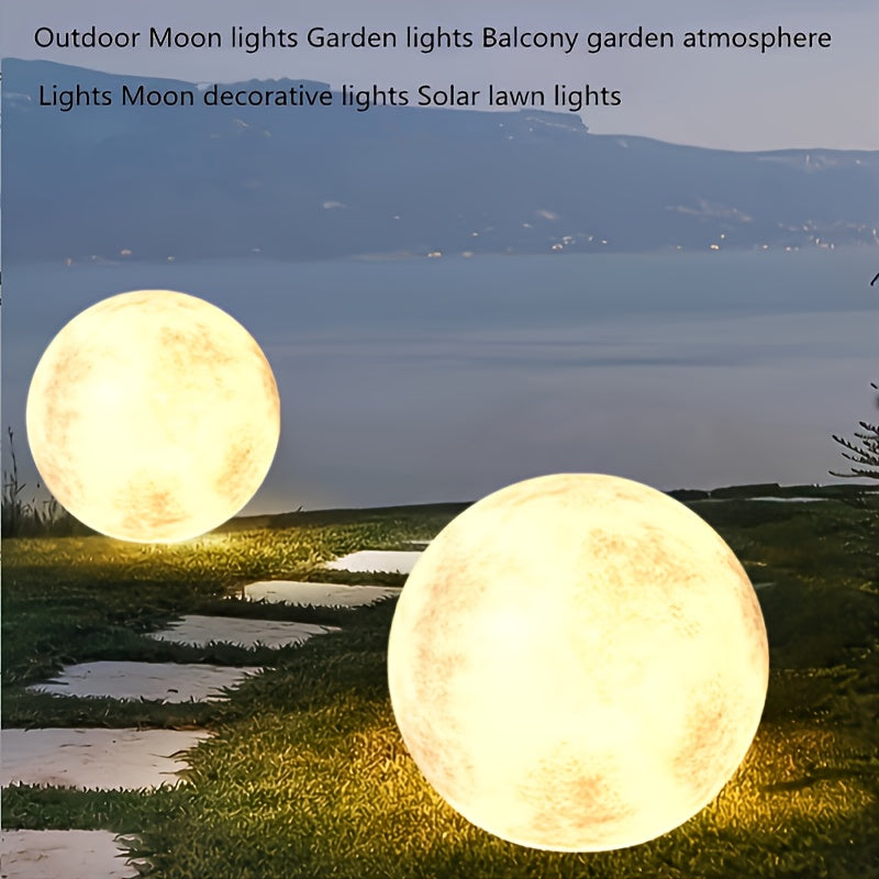Lámpara Solar Decorativa de Jardín con Forma de Luna para Exteriores, Luz de Césped Iluminada para Jardín Cuadrado