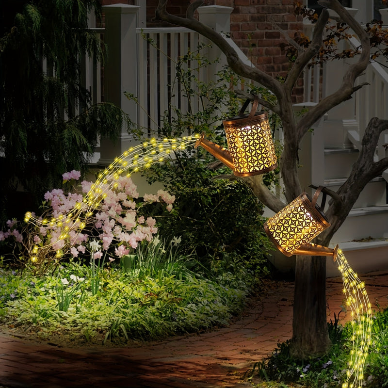 1pc, Luz de Hadas Solar, Lámpara de Riego, Luz de Tetera, Luz de Tierra, Luz de Cascada,, Adecuada para Patio, Césped, Camino, Boda, Fiesta, Decoración de Jardín, Regalo, Pascua, Ramadán, Día de la Independencia, Día de San Patricio