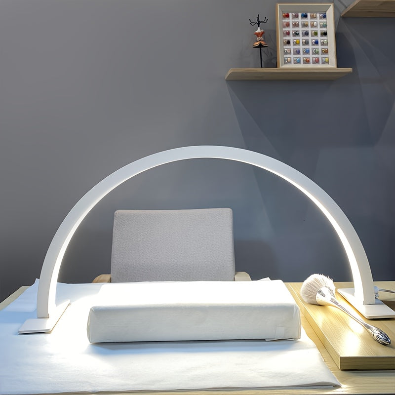 Linterna de Mesa en Forma de Media Luna, Luz LED para Extensiones de Pestañas con 3 Temperaturas y Regulador de Intensidad, Iluminación Multifuncional para Manicura, Tatuajes, Lectura y Manualidades