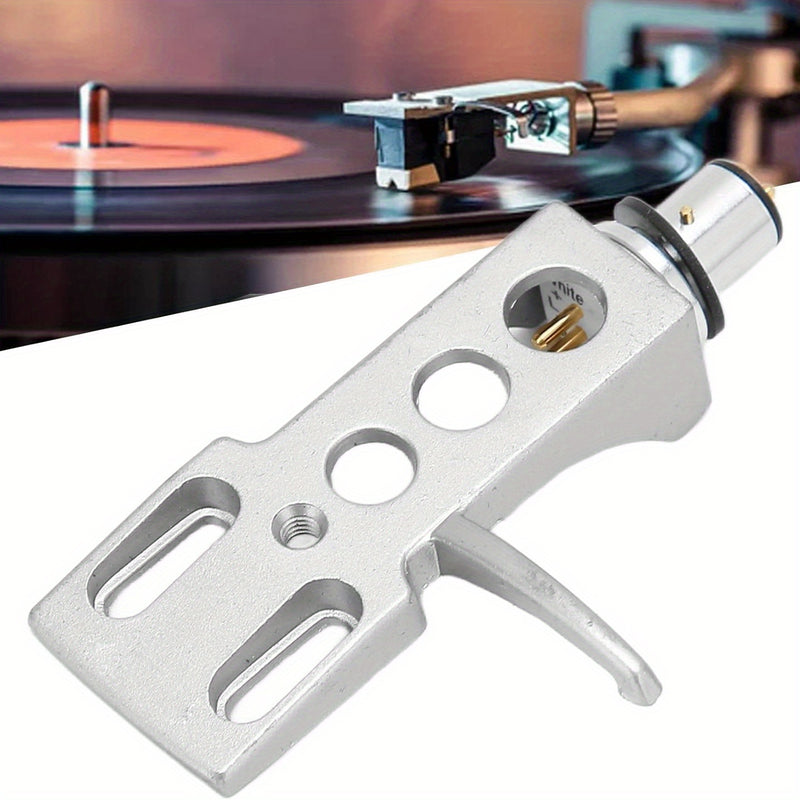 Soporte de Cabezal de Tocadiscos y Cartucho de Fonógrafo de Aleación de Aluminio Premium con 4 Cables de Conexión – Opciones Doradas, Blancas, Rojas, Negras para DJs y Aficionados al Vinilo
