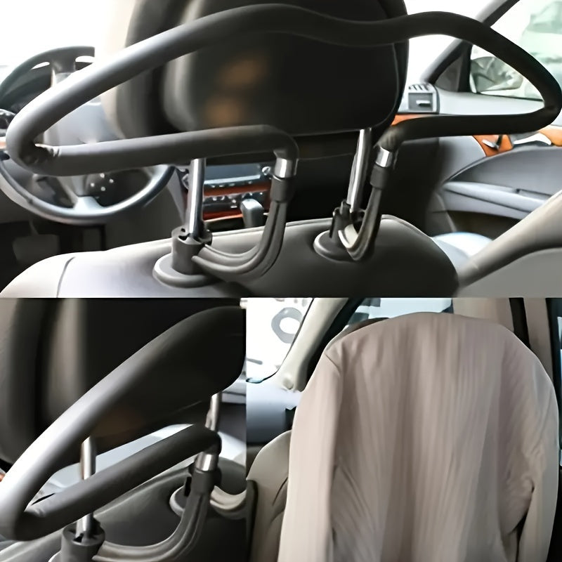 Nueva y mejorada gancho de asiento de coche multifuncional de acero inoxidable - Plegable, adecuado para abrigos y bolsas de embalaje de trajes, bolsas de snacks, compatible con la mayoría de sedanes y SUVs.