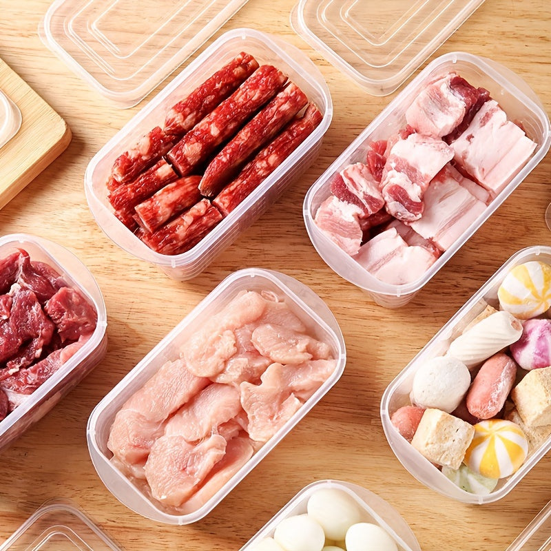 8 piezas de recipientes transparentes para almacenar alimentos de 750 ml con marcas de medición, tapas, apilables, reutilizables, ideales para granos, carne, frutas y verduras, juego de organización y almacenamiento para cocina