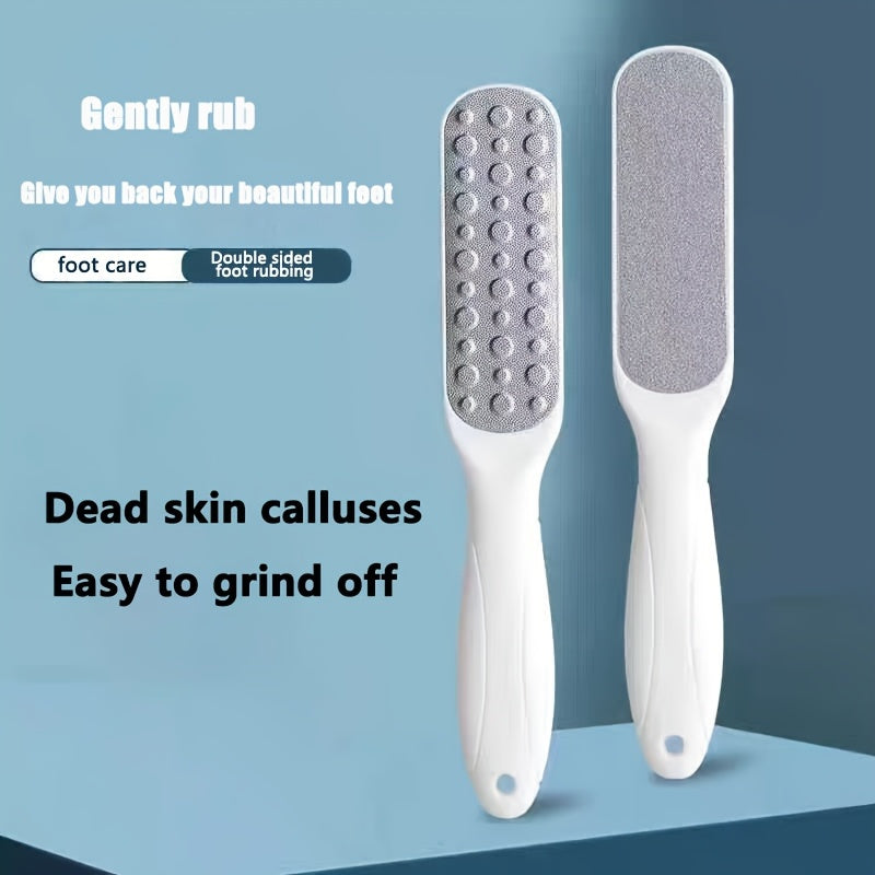 1 pieza, eliminador y raspador de luz muerta de doble cara, herramienta de cuidado de pies ergonómica manual con superficie texturizada para un suave beige claro, cuidado de talones y dedos del pie, no necesita electricidad, diseño portátil para uso domé