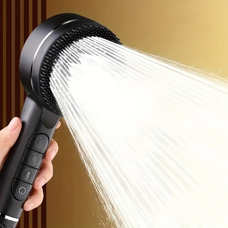 3 piezas Conjunto de cabeza de ducha moderna con control de tecla de piano, manguera de 1,5 m cifrada, fuerte presión del agua, masaje multi-modo, agua filtrada, montaje en pared/colgante/inserto, no requiere electricidad