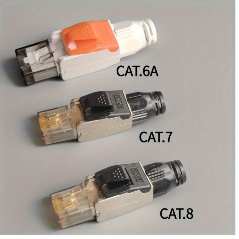 RJ45, CAT.6A, CAT.7, CAT.8 Cable Ultra Seis Clase Siete Clase Ocho Clase Crystal Head Meters Transmisión Escudo Libre de Presión Crystal Head Cable Eléctrico Adaptador de Red