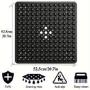 Alfombrilla de Baño Cuadrada de 1 pieza, Antideslizante con Orificio de Drenaje y Ventosas de Gran Capacidad de Absorción, Fácil de Limpiar, Lavable en Máquina, 53.34x53.34cm, Alfombra para Ducha, Alfombra para Bañera, Decoración del Hogar