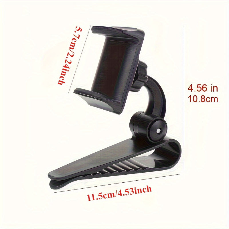 Soporte Universal para Teléfono de Coche - Soporte Giratorio de 360° en la Visera Solar para una Conducción Segura - Ajuste Seguro para Todos los Smartphone, Compatibilidad Universal
