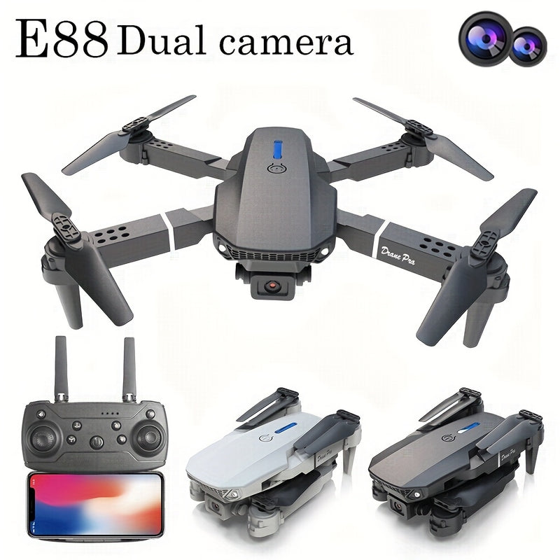Drone Profesional E88PRO para Principiantes de Mayor Venta 2025, Acrobacias a 360°, Transmisión de Imagen por APP, Flotación Óptica, Despegue y Aterrizaje con un Clic, Cuerpo Plegable Portátil, Fácil de Operar, Regalo Ideal para Vacaciones