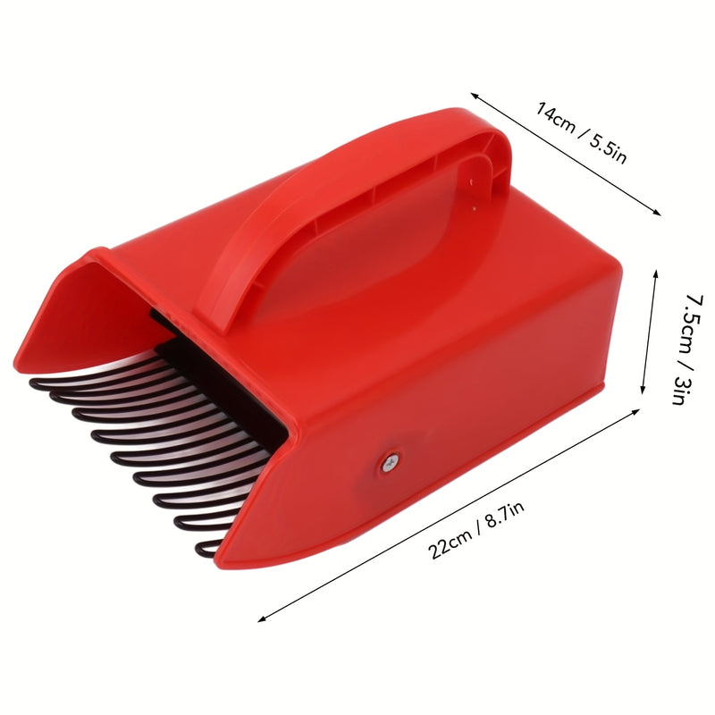 Recolector de arándanos metálico rojo - No necesita batería, perfecto para cosechar arándanos, moras, fresas, saúcos, grosellas, escaramujos y más, herramienta de cosecha de frutas | Mango ergonómico | Construcción duradera, herramienta de recolección de