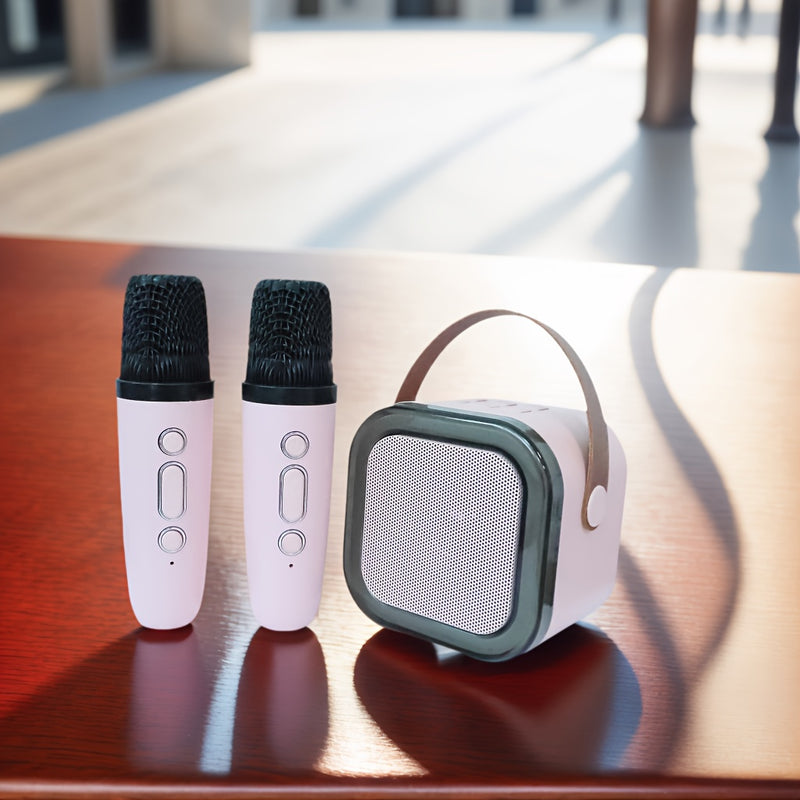 Micrófono inalámbrico con altavoz incorporado - Carga USB-C, rango dinámico de 5 niveles, 4 modos de sonido y 4 efectos, diseño compacto para streaming, podcasting, reuniones de voz, grabación de voz, equipo de audio para reuniones, diseño moderno de mic