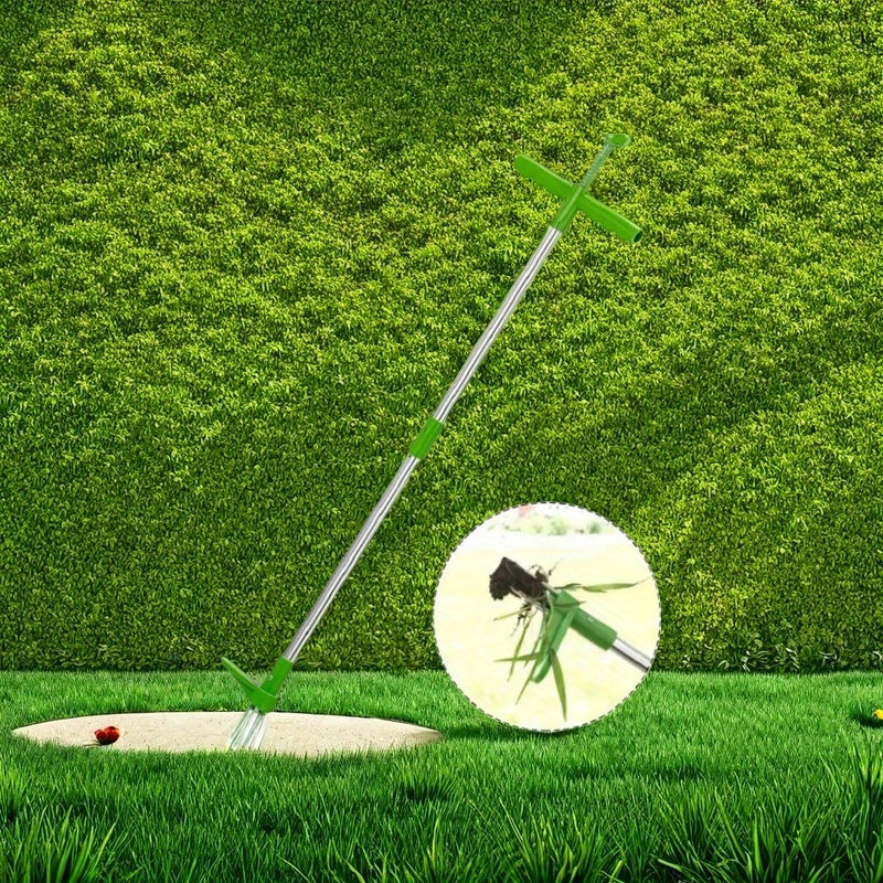 Aplicable a 30 escenas. Herramienta ergonómica para eliminar malezas de pie con pedal de tubo de aluminio de sección doble desmontable, aleación mejorada, pies de alta resistencia, adecuado para el cuidado de césped y jardín al aire libre, kit de herrami