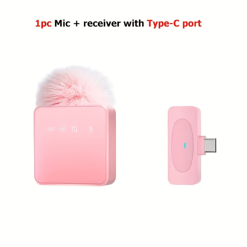 Sistema de micrófono inalámbrico profesional 2.4GHz, con una duración ultra-larga de 14 horas (batería de polímero de litio de 160mAh), DSP de estudio y reducción de ruido ENC, diseño clip-on plug and play, silencio instantáneo y grabación de 1 toque, pu