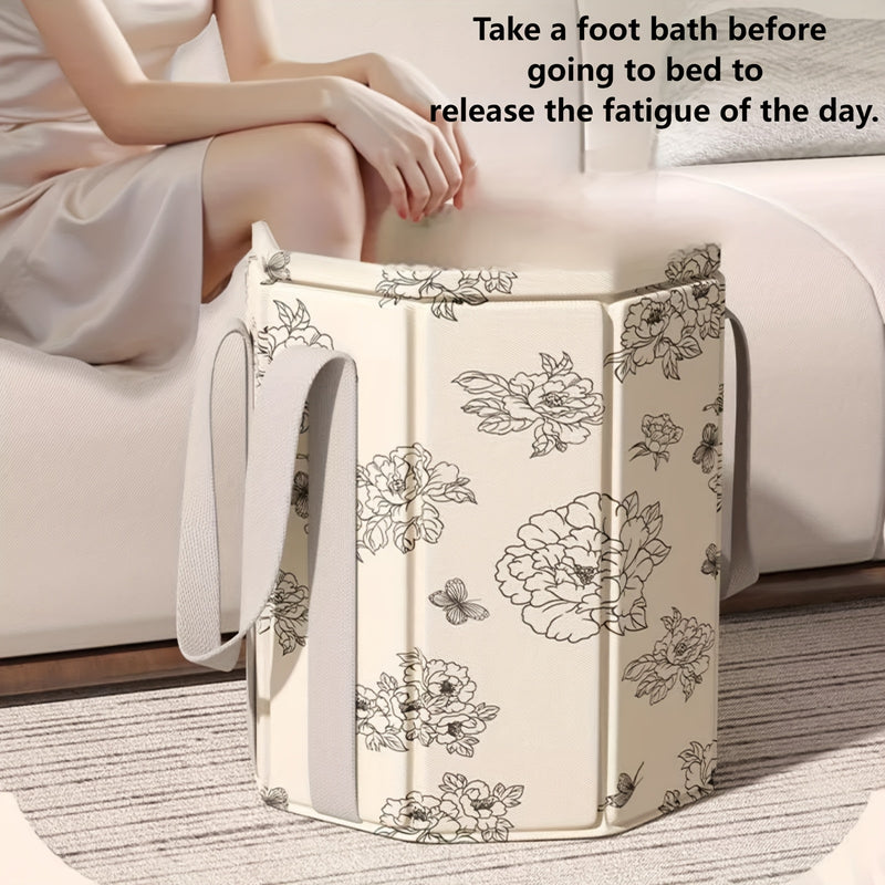 Baño de Pies Plegable 31L, Bolsa Multifuncional Portátil para Remojo con Asa para Viajes, Camping y Pesca