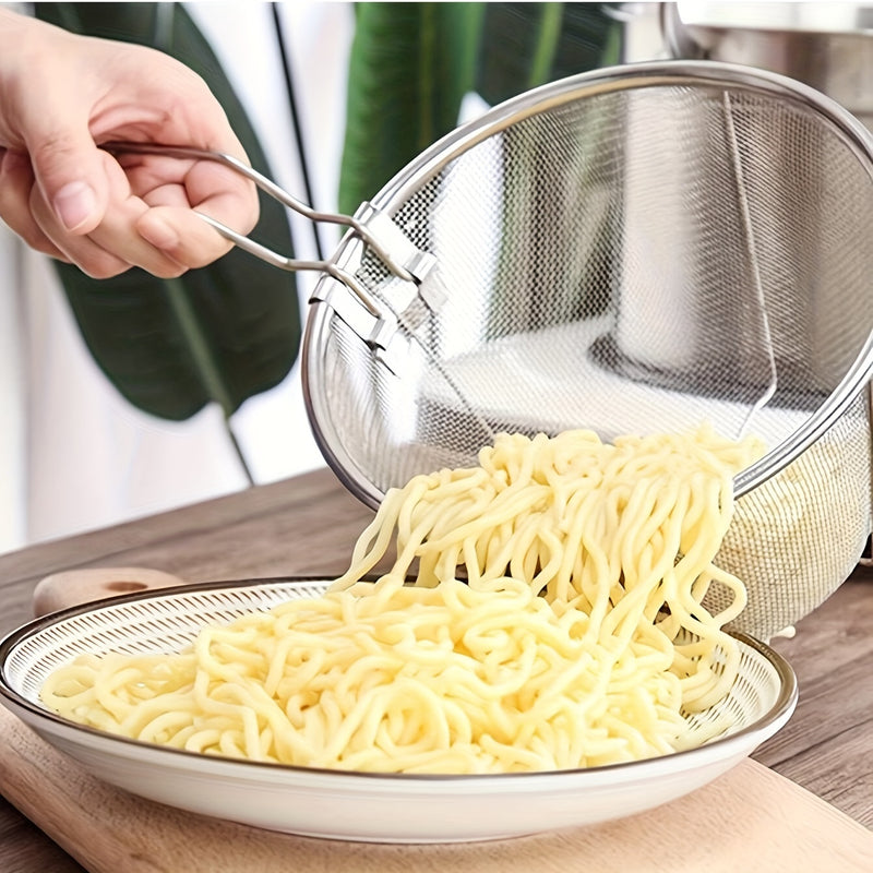 Colador plegable de acero inoxidable - Herramienta multifuncional de cocina para escurrir, filtrar y colar - Perfecto para cocinar, freír y cocinar al vapor Eid Al-Adha Mubarak
