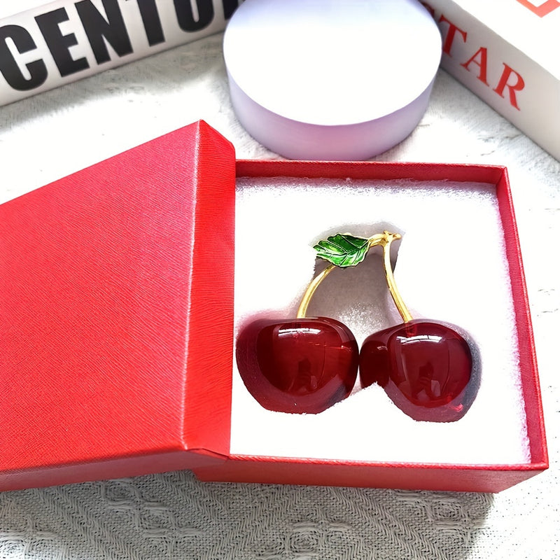 1 ud Exquisita Figura de Cereza de Cristal de Vidrio - Papel Pesa de Fruta Roja Vibrante, Elegante Centro de Mesa y Regalo Considerado para Entusiastas de la Decoración del Hogar - Añade un Toque de Lujo a Cualquier Habitación