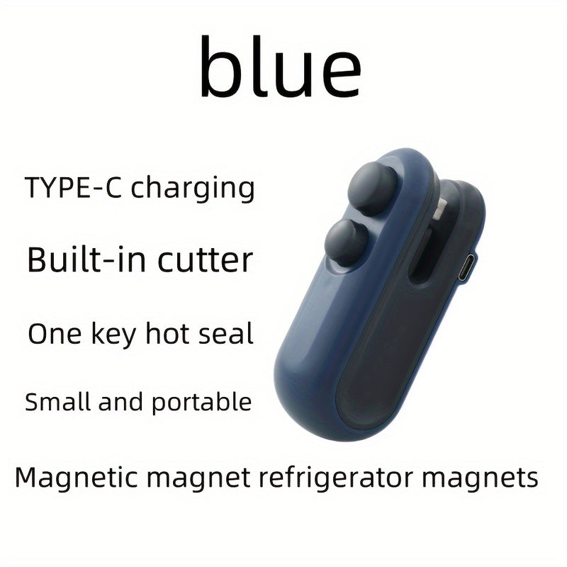 Sellador de calor mini 2 en 1 recargable por USB y máquina de bolsas de aperitivos - Sellador de alimentos portátil y fácil de usar para bolsas de plástico, paquetes de papas fritas y más - Batería de litio de 300 mAh, ideal para almacenamiento de alimen