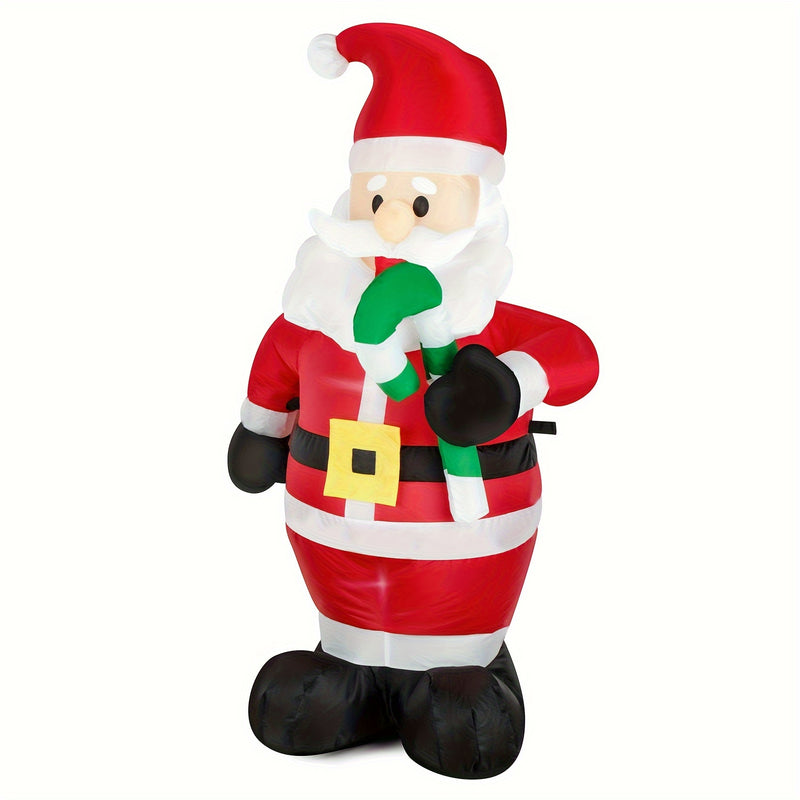 WAYDEKO Muñeco de nieve inflable navideño con ventilador integrado y estacas, iluminado, enchufable, 100-240V, decoración de tela para interiores/exteriores, decoración festiva para salón y fiestas, inflables navideños