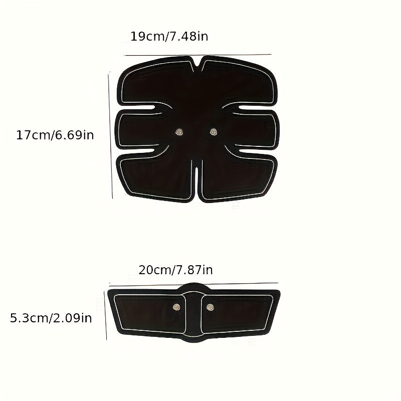 1 entrenador abdominal + 1 ejercitador de brazos + 2 removedores de grasa - Funciona con baterías, parches de masaje de silicón para ejercicio en casa y tonificación muscular, enfocado en todo el cuerpo, sin aroma, ideal para uso familiar, dispositivo de