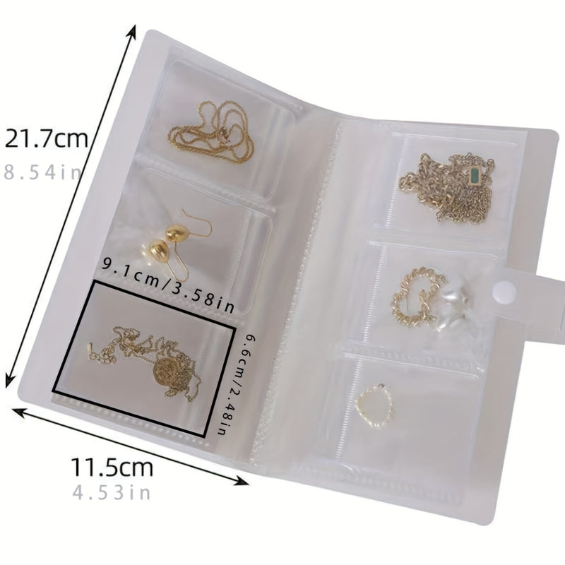 Libro de Almacenamiento de Joyería en Capas, Bolsa Organizadora de PVC para Joyas, Estuche Multifuncional con Gran Capacidad Transparente para Pendientes y Anillos, Soporte Antioxidante para Collares, Cajas de Joyería