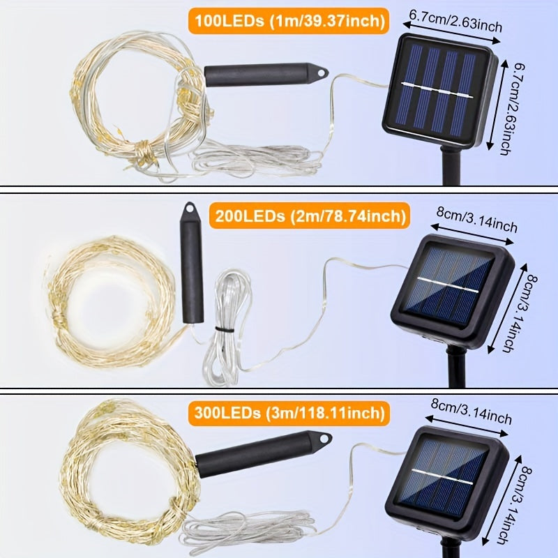 1 cuerda de luces de ratán con energía solar - Luces de hadas IP65 impermeables con 8 modos, ideales para exteriores, patio, jardín, porche, árbol, terraza, pared, bodas y decoraciones de fiestas, decoración de Navidad y Halloween | Cuerda de luces de ra