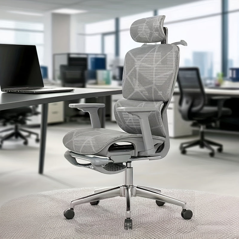 Butaca Ergonómica de Oficina - Silla Reclinable con Altura Ajustable, Soporte Lumbar, Respaldo en Malla Transpirable y Estructura Metálica, Diseño Fácil de Limpiar para Hogar, Juegos y Comodidad Duradera, Cojín Moderno