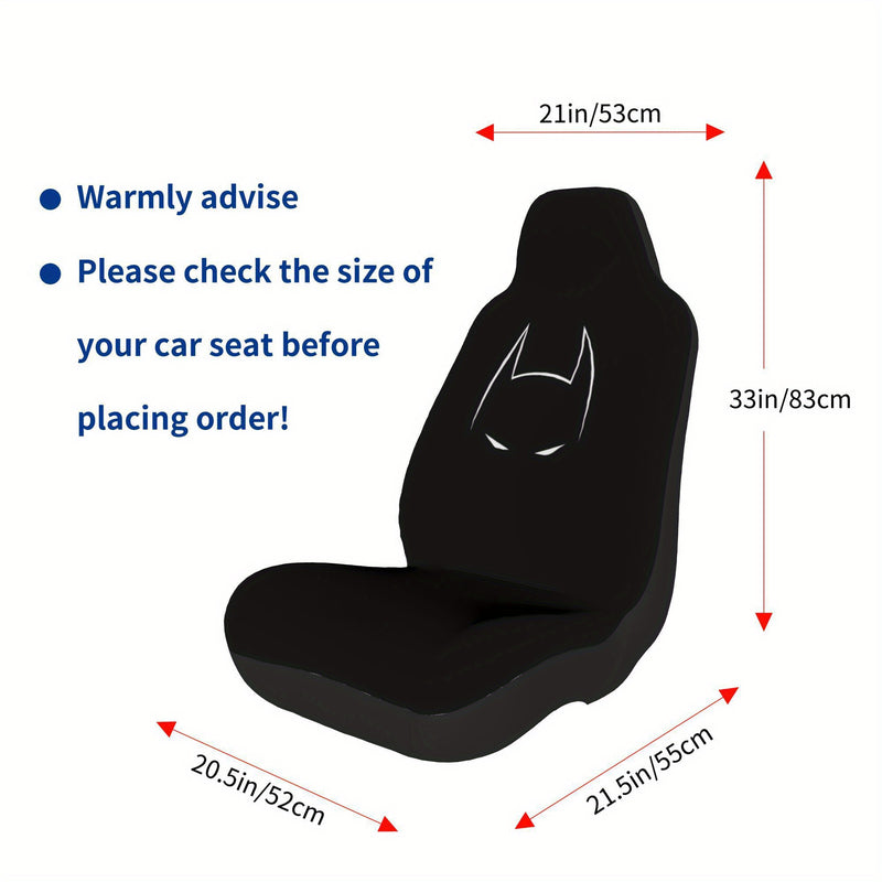 2 Piezas de Fundas para Asientos Warner Bros. Batman | Accesorios Divertidos y Cartoon | Protectores Universales para Asientos Delanteros en Sedanes, Pickups y SUVs | Armadura Elástica Duradera