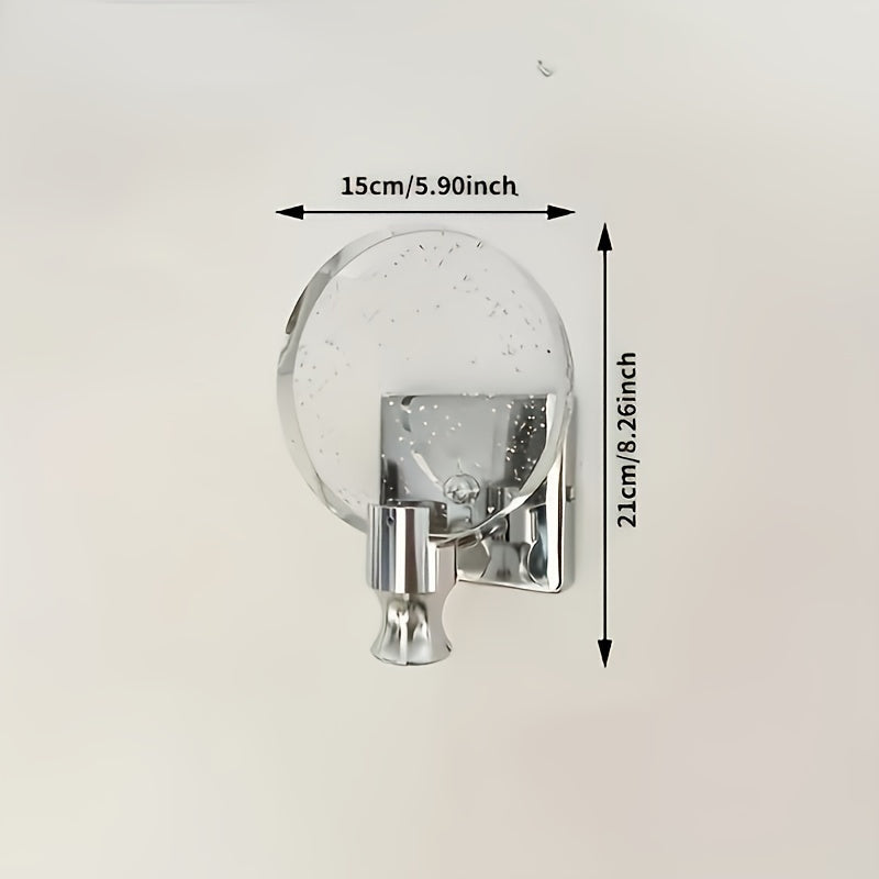 Lámpara de pared de cristal moderna, regulable, pantalla de lámpara de vidrio, adecuada para dormitorio de hotel, sala de estar, pasillo, baño, AC 85-265V