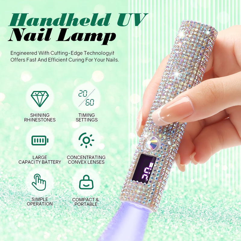 Lámpara LED portátil para uñas, secador de esmalte en gel de secado rápido, recargable por USB con batería de 250mAh, luz de manicura manual para dedos y pies, regalo para el Día del Amor y la Amistad