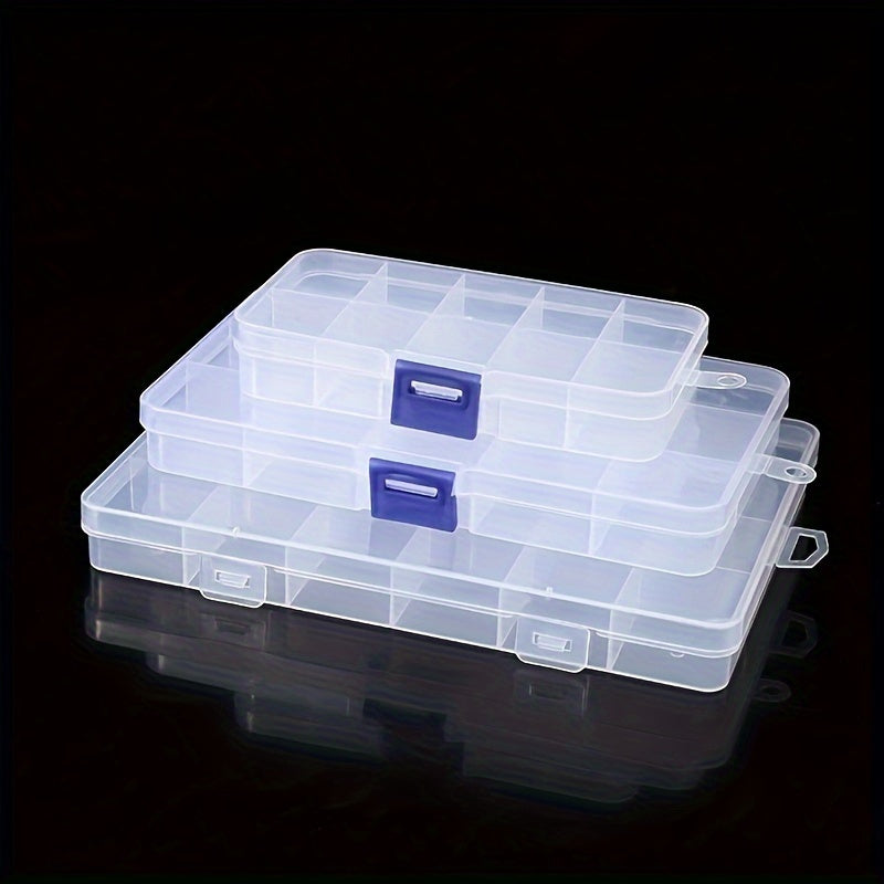 Caja de Almacenamiento Transparente de Múltiples Compartimentos, Caja de Joyería, Caja Organizadora, Caja de Medicinas