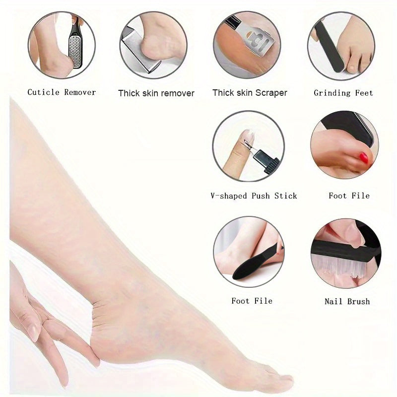 Kit de eliminación de pies eléctricos recargable con 5/6 cabezas de molienda de repuesto o 10 herramientas de pedicura, kit de eliminación eléctrica, herramienta profesional de cuidado de pies para piezas muertas, beige y duras, con soporte para lavado c