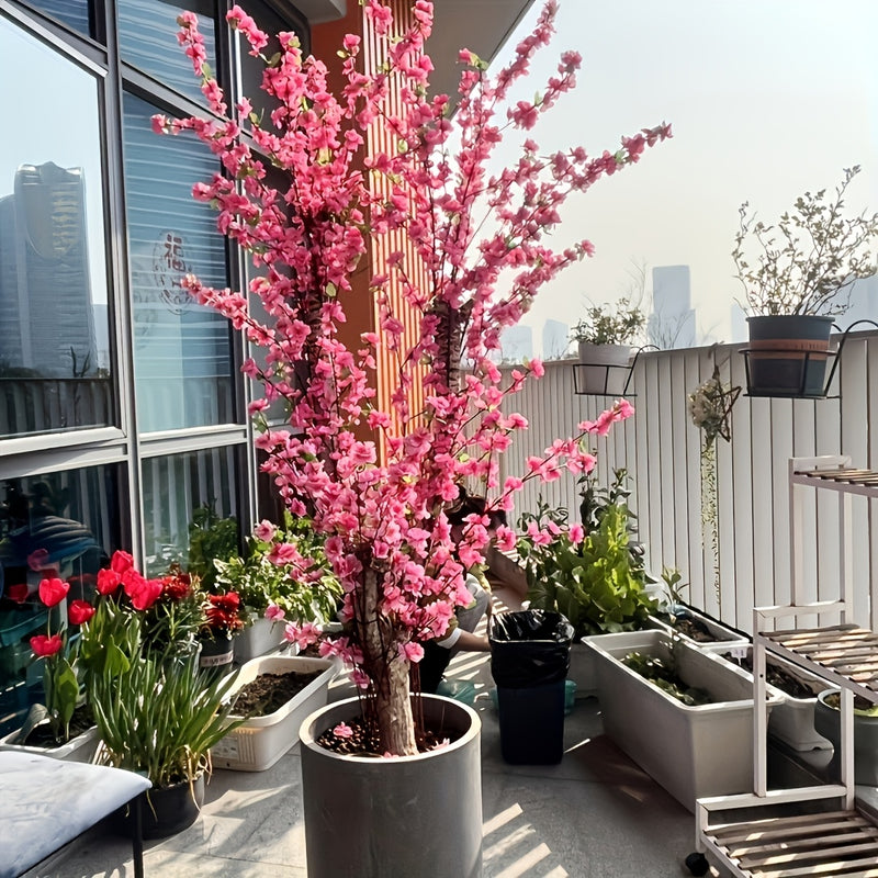 30 flores artificiales elegantes de cerezo rosado - Perfectas para bodas, decoración de jardines al aire libre y decoración del hogar - Ideales para primavera, verano, Día de San Valentín, Pascua - No incluye contenedores